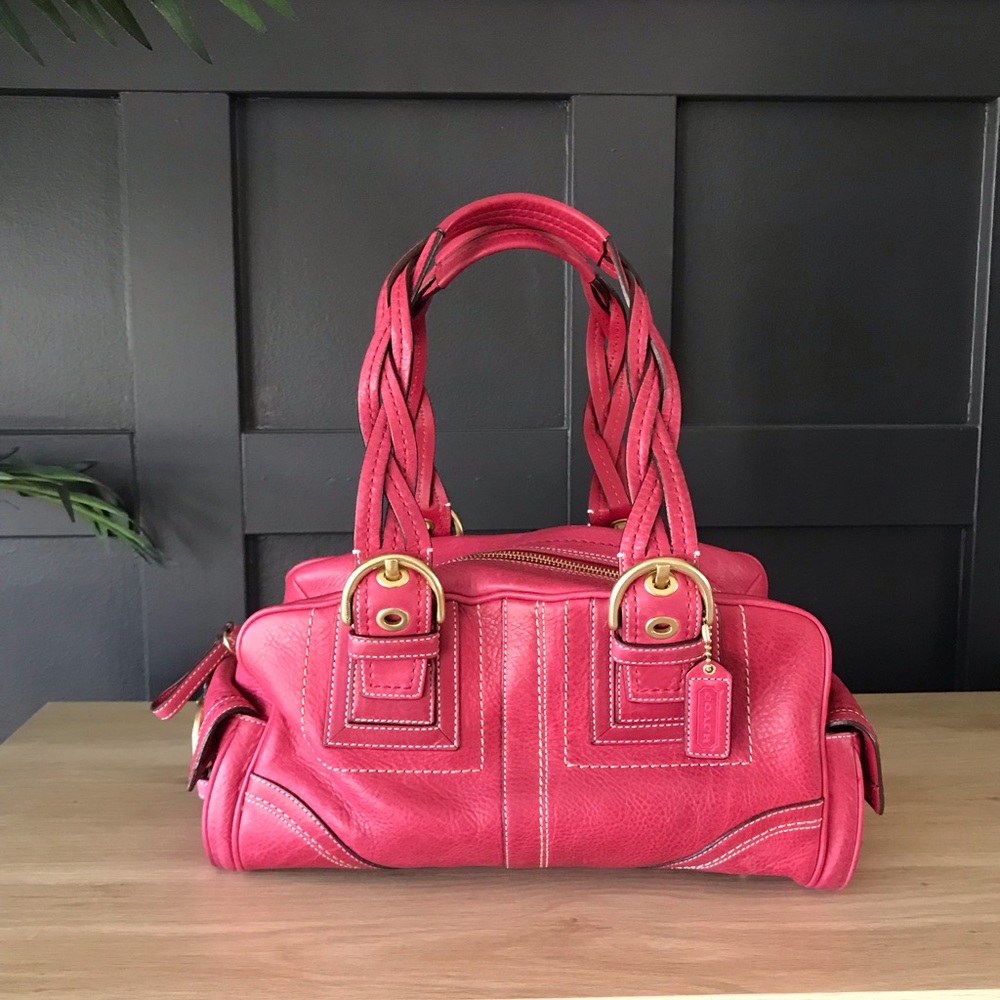 Coach Mia Vintage Leather Shoulder Bag 10048 Y2K 2006, Rare Pink, Braided Strap - Picture 10 of 16